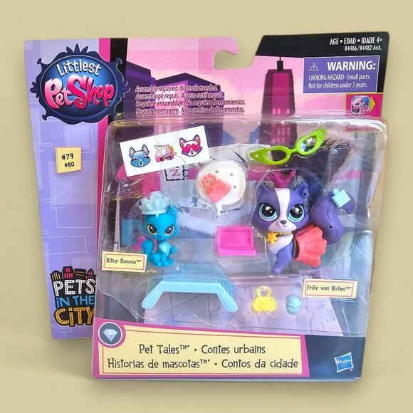 Hasbro Littlest Pet Shop Pet Tales #79 Frilly Von Riches Cat #80 Ritzy New LPS - Picture 1 of 7